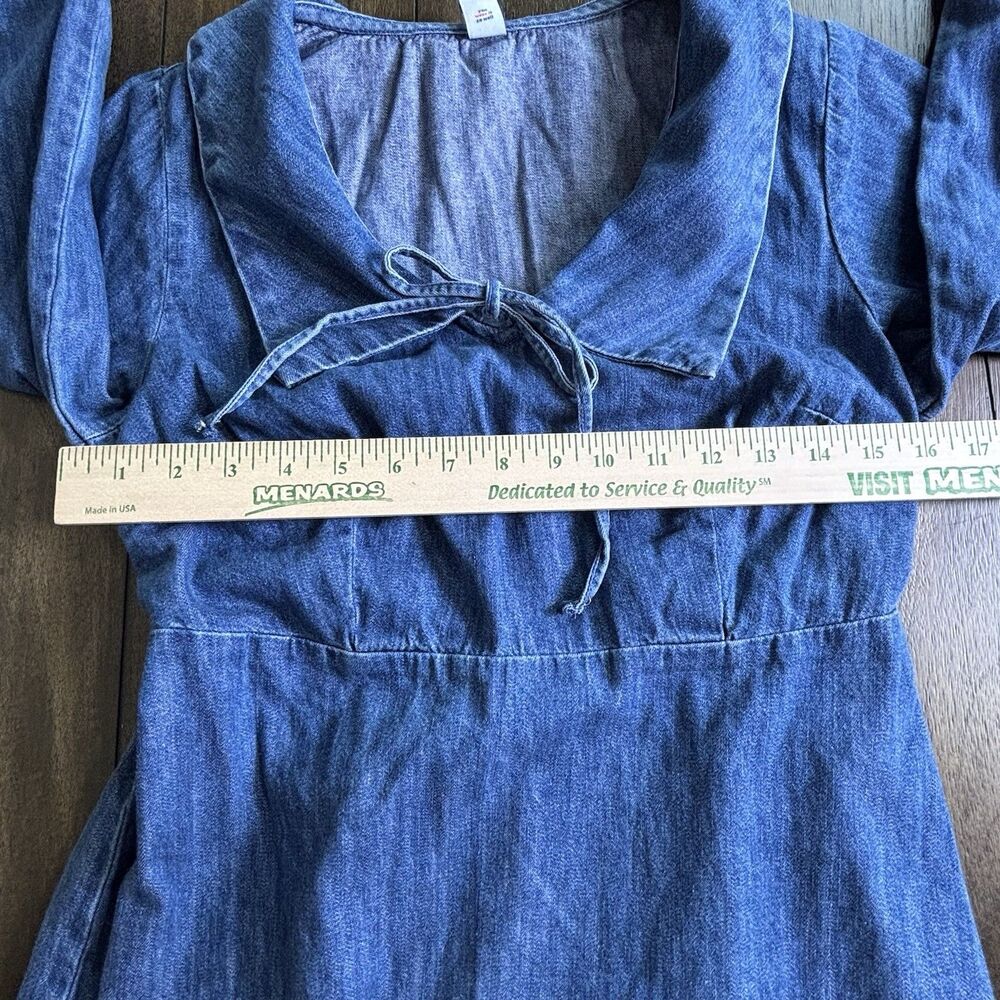 Old Navy Denim Dress Womens Petite S Fit & Flare Long Sleeve Collared Mini NEW! - Picture 4 of 10